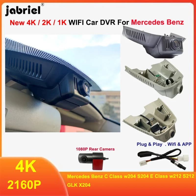 Plug and play 4K 2K Wifi Car Dvr Dash Cam Front and rear camera for Mercedes Benz Classe E w212 S212 Class C w204 S204 GLK X204