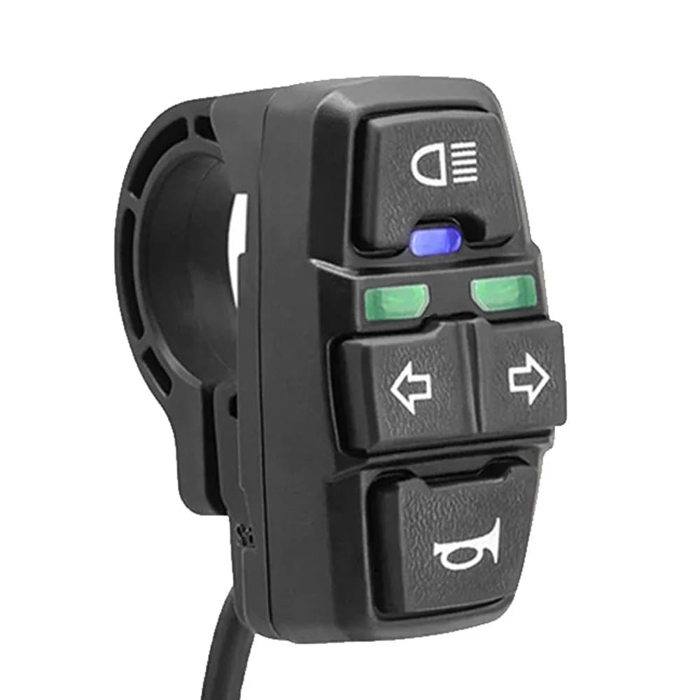 Interruttore per scooter elettrico per bici 3in1 Interruttore per clacson per indicatori di direzione per fari 36V/48V Interruttore di controllo ON/OFF impermeabile