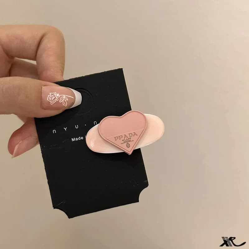 Clip ovale in lega di cuore fard Smalto rosa Goccia sfumata Accessori per capelli Sweet Fair Ragazza Nicchia creativa e fermaglio per capelli alla moda
