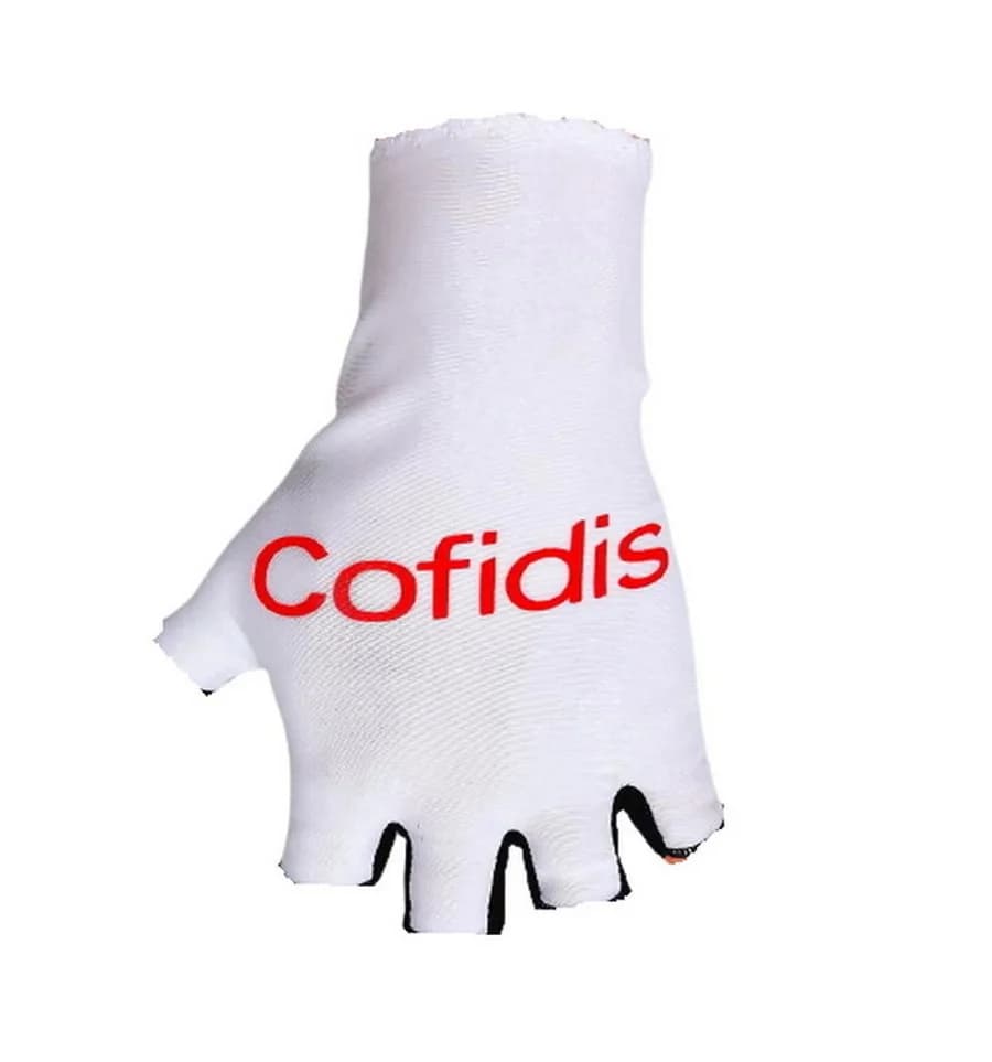 COFIDIS Team White One Pair Guanti sportivi in maglia da ciclismo con mezze dita Guanti in gel per bicicletta da strada MTB Mountain Bike