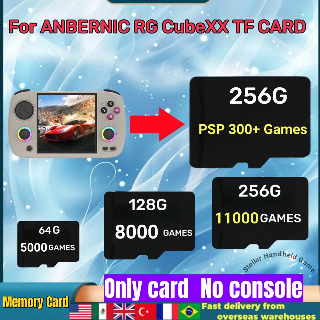 PER ANBERNIC RG CUBEXX TF Card Palmare Retro Console di gioco Scheda di memoria Scheda SD 256G PSP Giochi RGCUBEXX 256G 11000 Giochi PSP Gioco