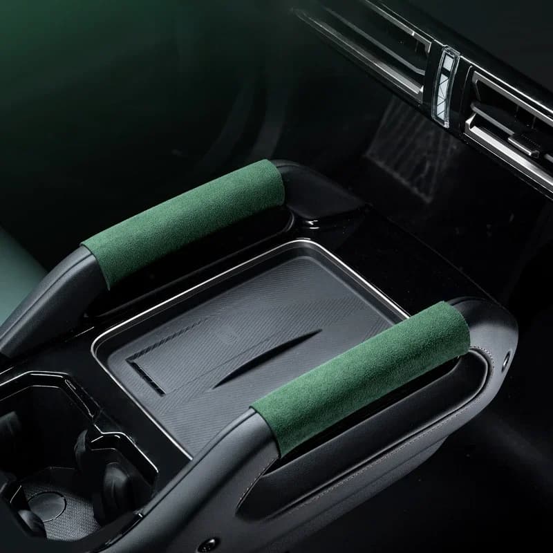 Per CHERY iCAR 03 Suede Central control handle cover protettiva decorazione d'interni per auto
