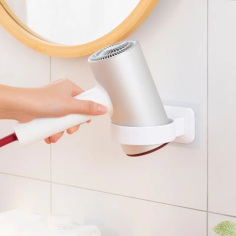 For Home Bathroom Dressing Room Hair Dryer Holder Stand Shelf No Drill Organizer Punch-free Hairdryer Storage Rack Wall Mounted