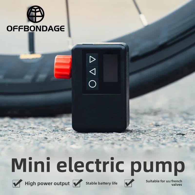 OFFBONDAGE Mini Electric Bike Pump LED Digital Display Type-C Rechargeable