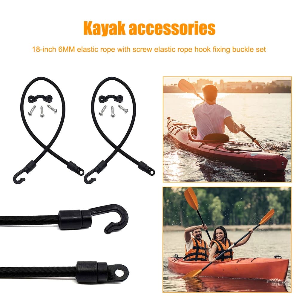 Canna da pesca per barca Supporto per domatore Connettore per montaggio su ponte Gancio per corda elastica Set di fibbie di fissaggio Canoa Kayak Accessori marini