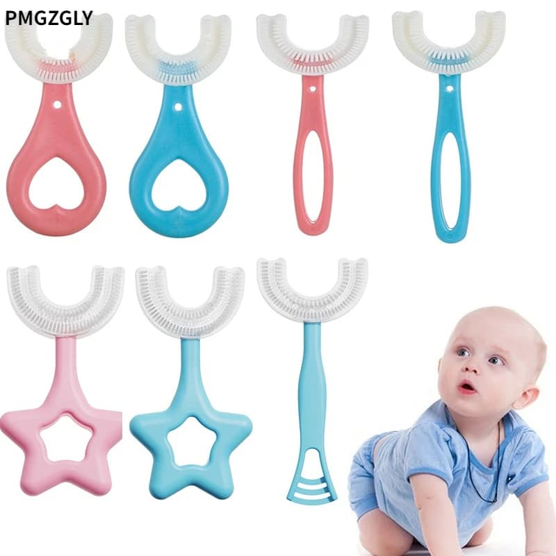 Spazzolino da denti per bambini Spazzolino da denti per bambini a forma di U da 360 gradi Regalo di Natale Massaggiagengive Spazzola in silicone per bambini Pulizia igiene orale