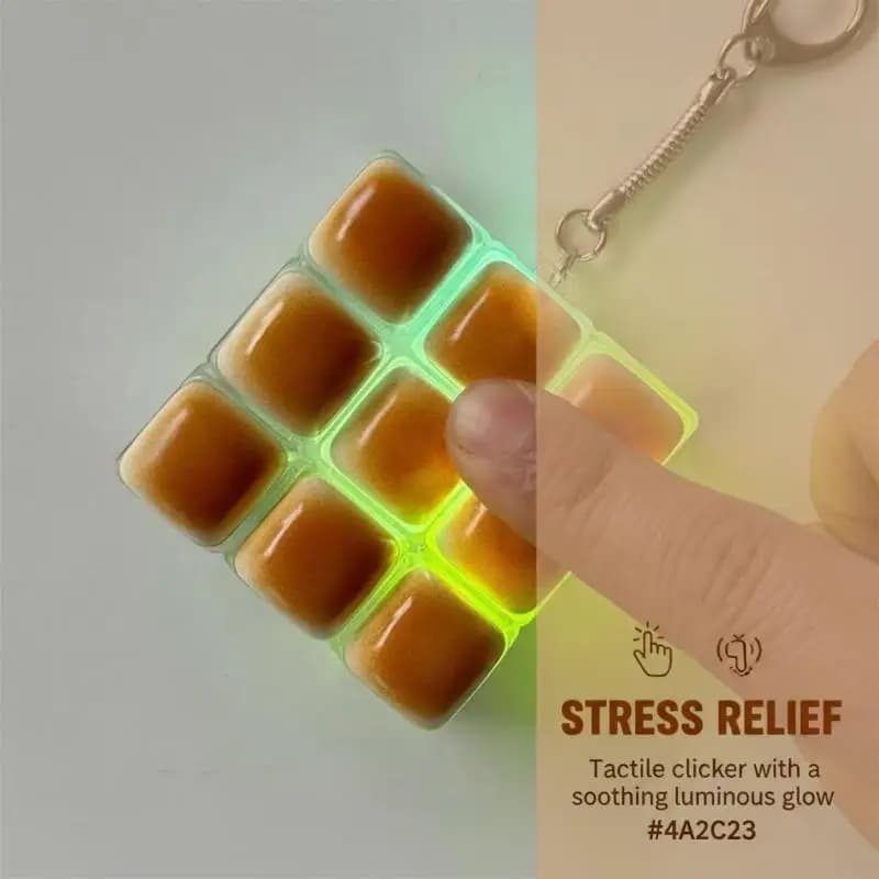 [JN] Portachiavi Antistress a Forma di Tasto di Macchina da Scrivere, Clicker per Decompressione, Anello Portachiavi per Tastiera Meccanica