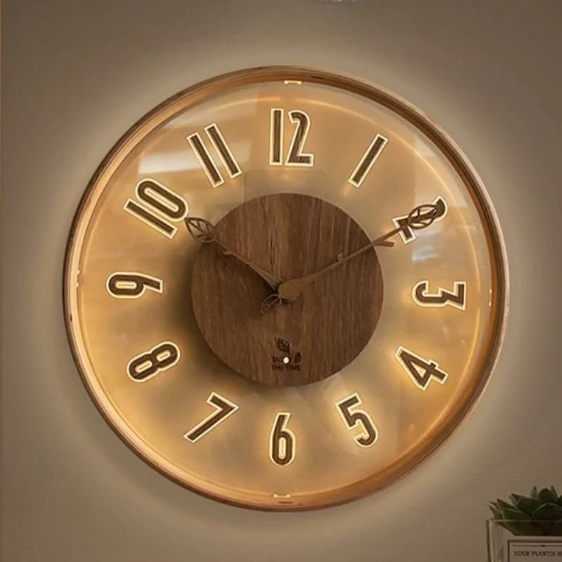 Modern Wall Clocks Minimalist Decoration Clocks Living Room Arts Wall Clock Elegant Silent Watch with Light Aesthetic Decor