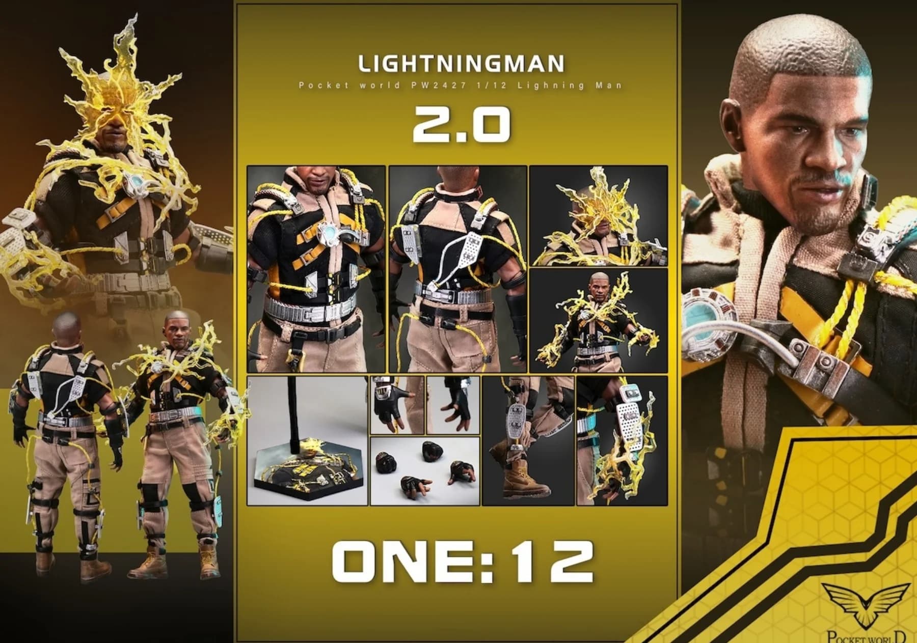PWTOYS PW2427 1/12 Lighting Man 2.0 Max Action Figure 6 pollici