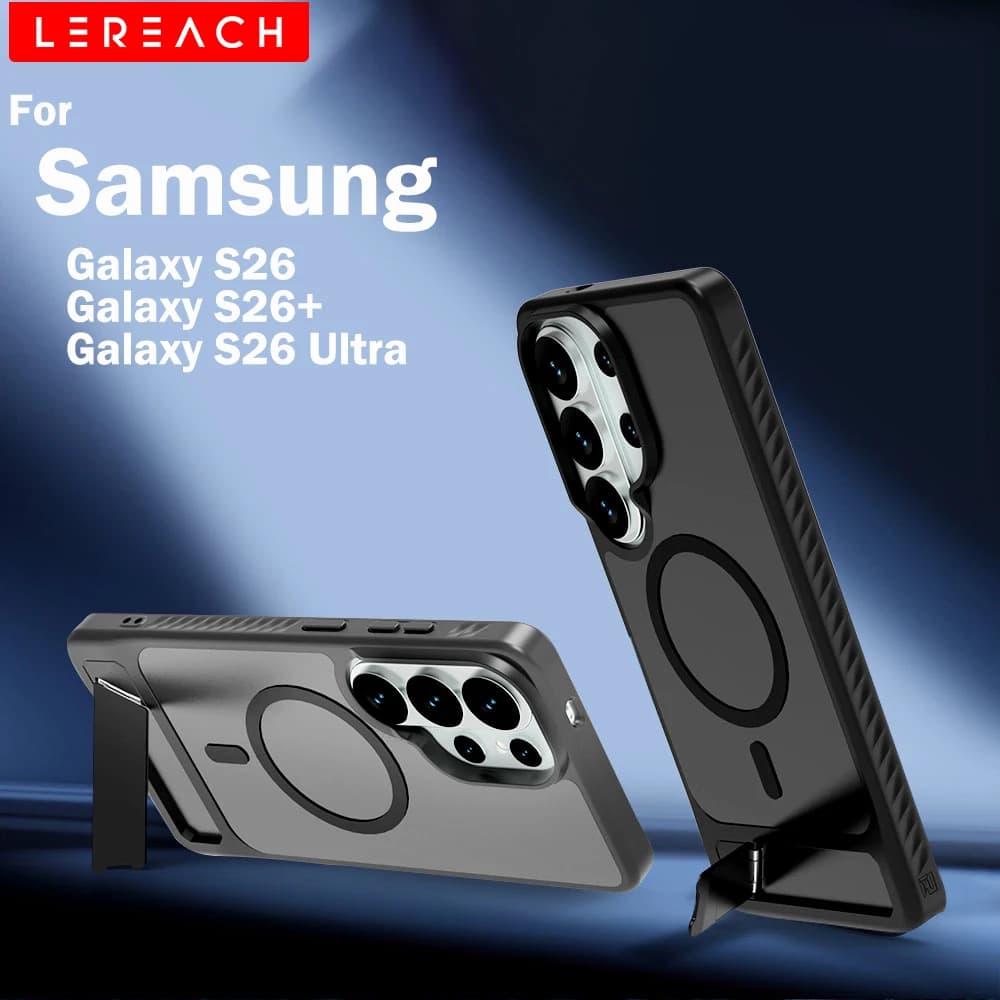 Custodia Magnetica Lereach per Samsung Galaxy S26 Ultra S26+ S26 Plus con Supporto Regolabile e Protezione Anticaduta