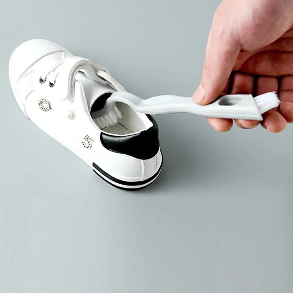 Set di 2 Spazzole per Scarpe con Manico Ergonomico in Legno, Strumento di Pulizia per Scarpe, Vestiti, Letto, Pavimento, Vasca da Bagno, Spazzola Semplice per Bucato