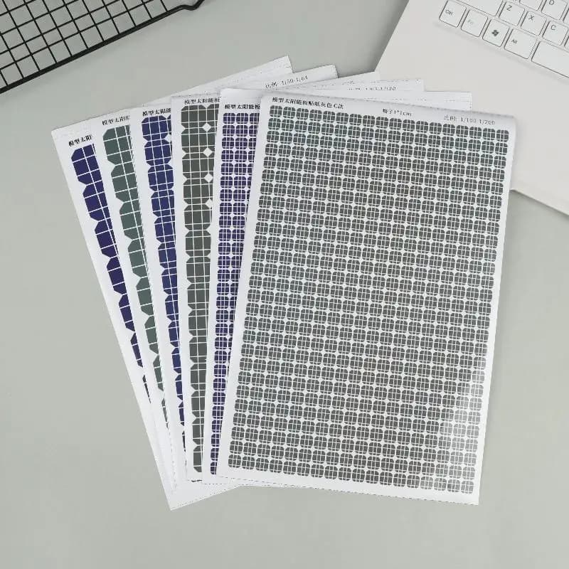 Wall decals for simulation photovoltaic panels grey/blue, DIY, for modeling, with glue on the back (non creative/new)