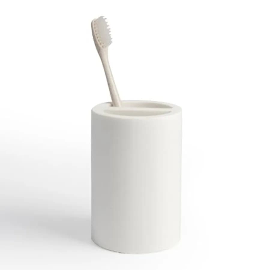 Toothbrush Holder for Bathrooms Modern Resin Countertop Organizer with Slots, Compact Toothbrush and Toothpaste Storage for Van
