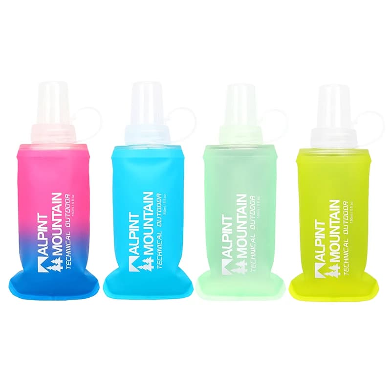 150ml Foldable Leak-Proof Soft Collapsible Water Bottle for Hydration Pack BPA Free TPU, Lightweight Soft Flask For Running