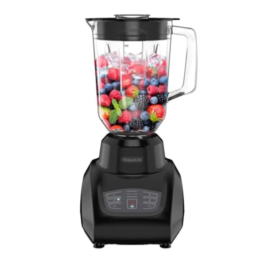 Frullatore da banco SEVILLA con caraffa in vetro a forma di diamante da 48 oz, controlli touch panel e 6 impostazioni pre-programmate intelligenti, 8 velocità.