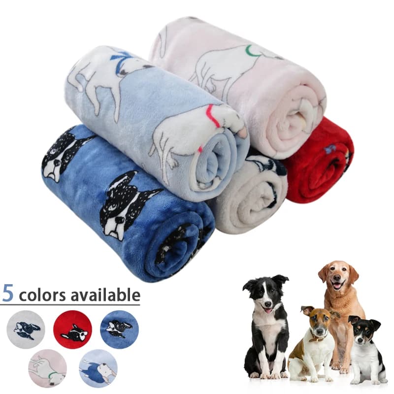 Soft dog bed in flannel blanket for pets cat dog pillow breathable blanket for sofa bed for warm sleeping and comfortable pet supplies