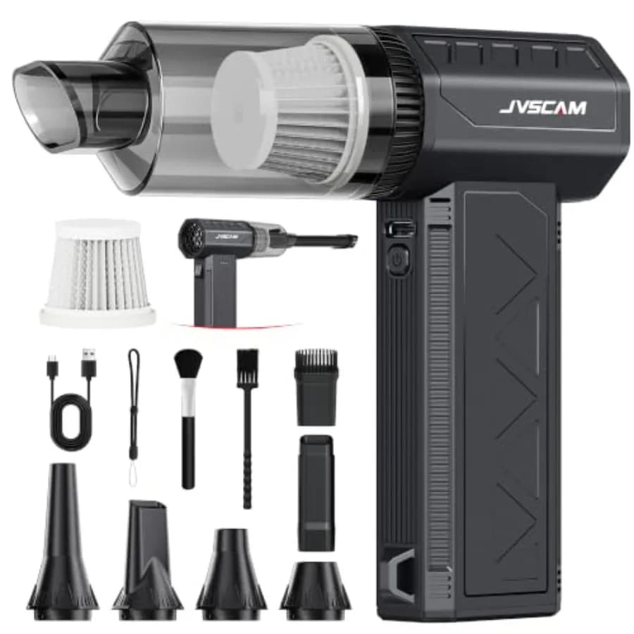 Compressed Air DusterandVacuum Cleaner, 3-in-1 150000RPM Cordless Air Blower Car Vacuum Cleaner with Brushless Motor Rechargeab