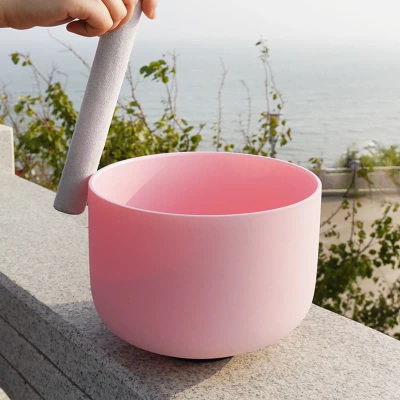 Star Linkup 8inch Pink 440hz/432/528hz Crystal Singing Bowl Tibetan Sound Bowl Meditation Musical Instruments for Energy Healing