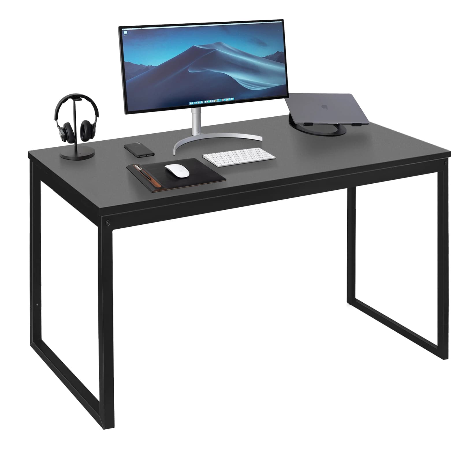 Scrivania moderna per computer portatile da 47 pollici, tavolo da ufficio, scrivania per studio e scrittura, colore nero