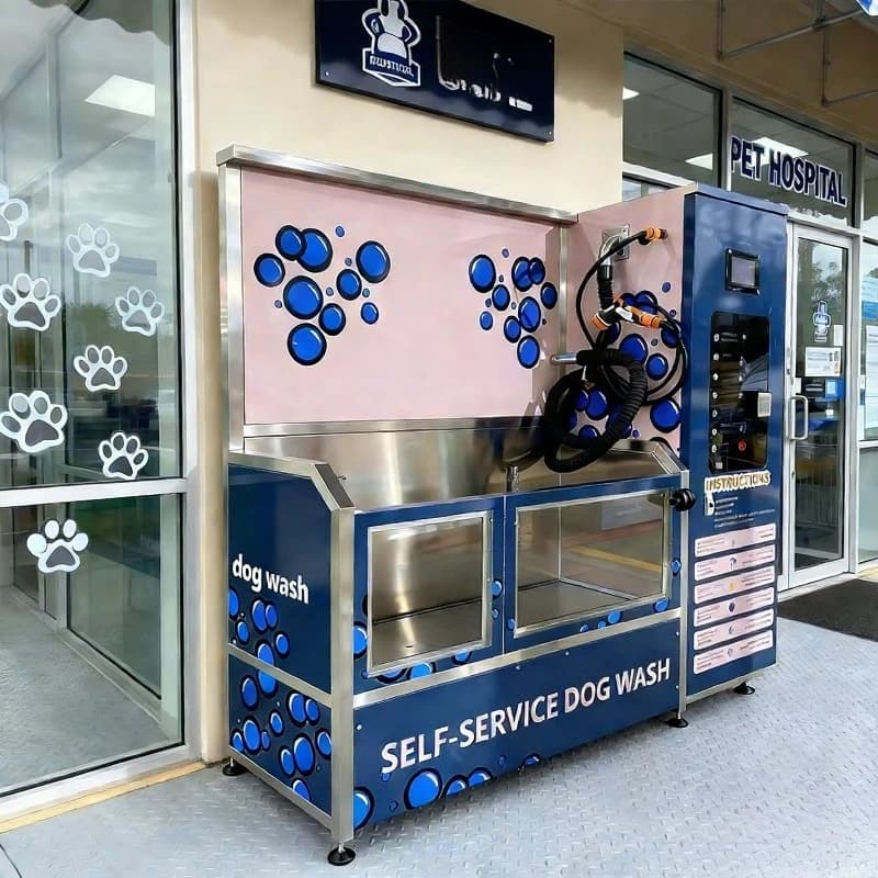 Stazione di Lavaggio per Cani Automatica Personalizzata a Moneta in Acciaio Inossidabile, Macchina Commerciale per la Toelettatura degli Animali Domestici