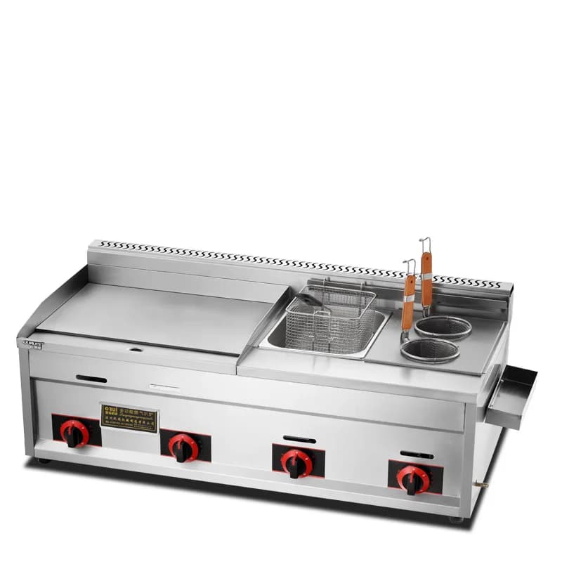 Multifunction Gas Grill with Integrated Fryer, Teppanyaki, Cuocipasta, Vaporiera, Multiple Combinations of Frying Plates
