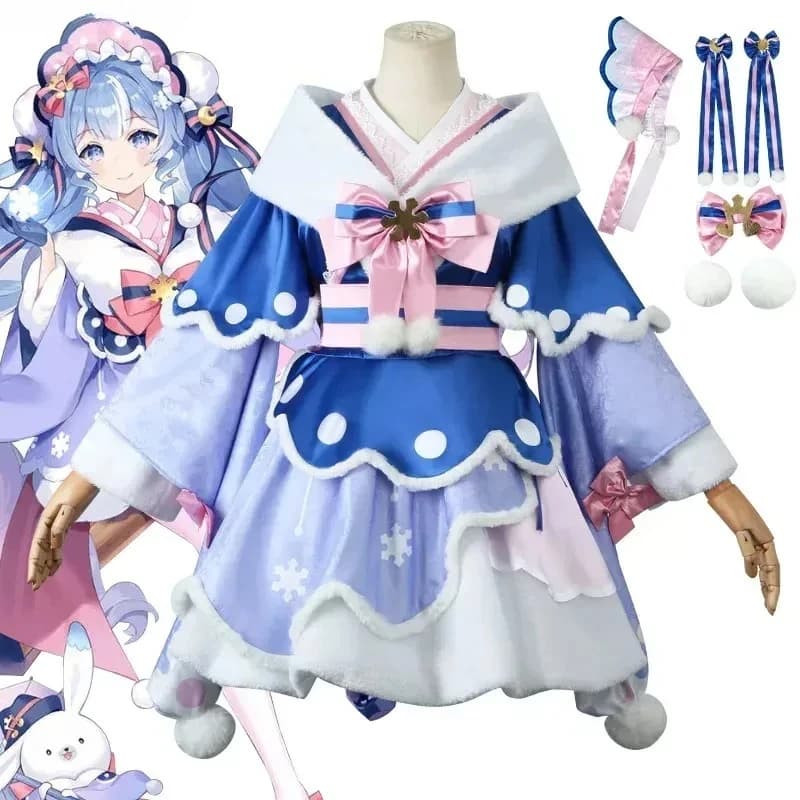 In Stock Snow M iku 2026 Cosplay Costume Yuki Dress Full Set Wig Halloween Christmas Xmas