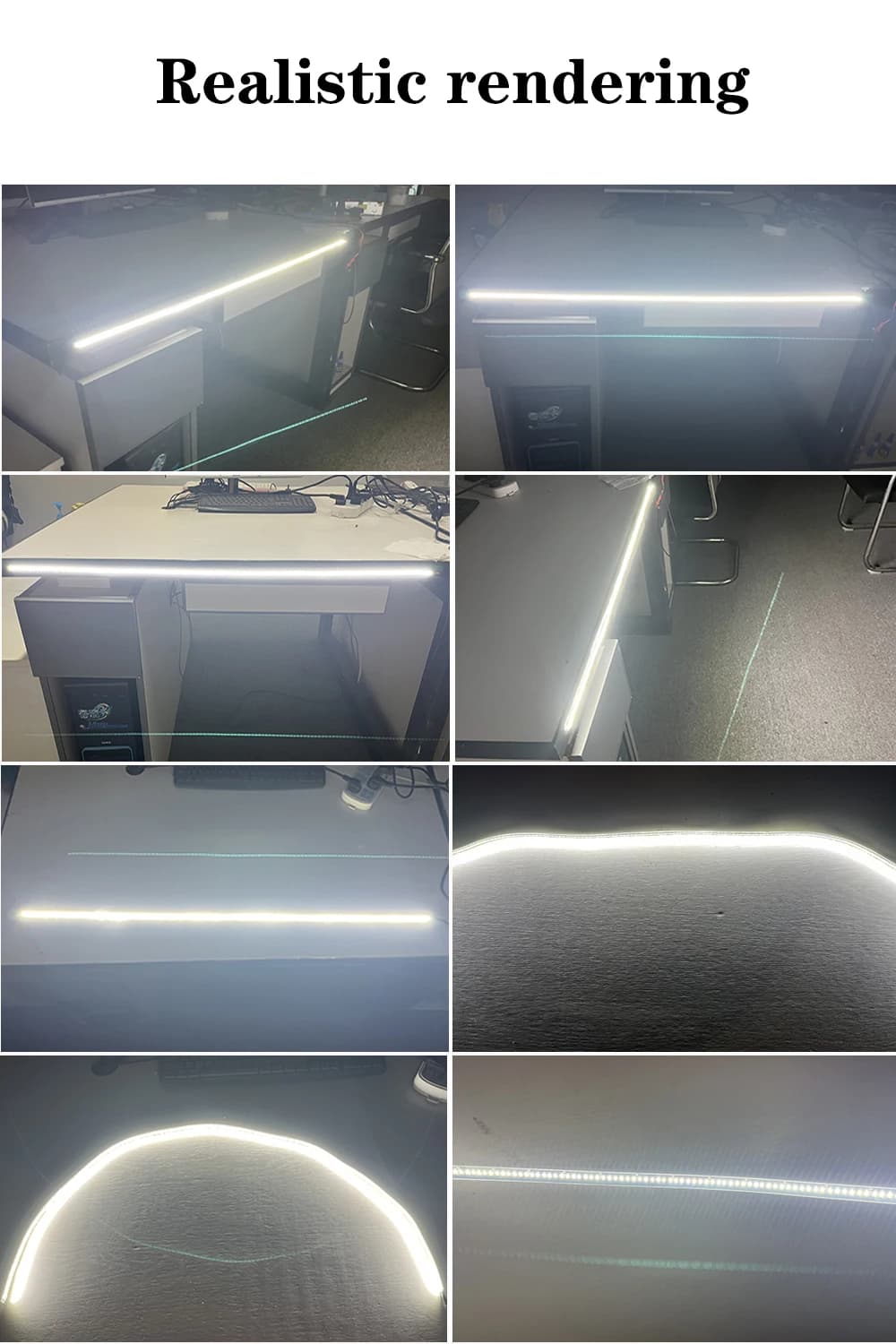 1 pz Luce LED laterale per auto, striscia luminosa da lavoro impermeabile PCB in alluminio esterno da 17,8 ''-39,4'', striscia luminosa da campeggio notturna, decorazione per interni