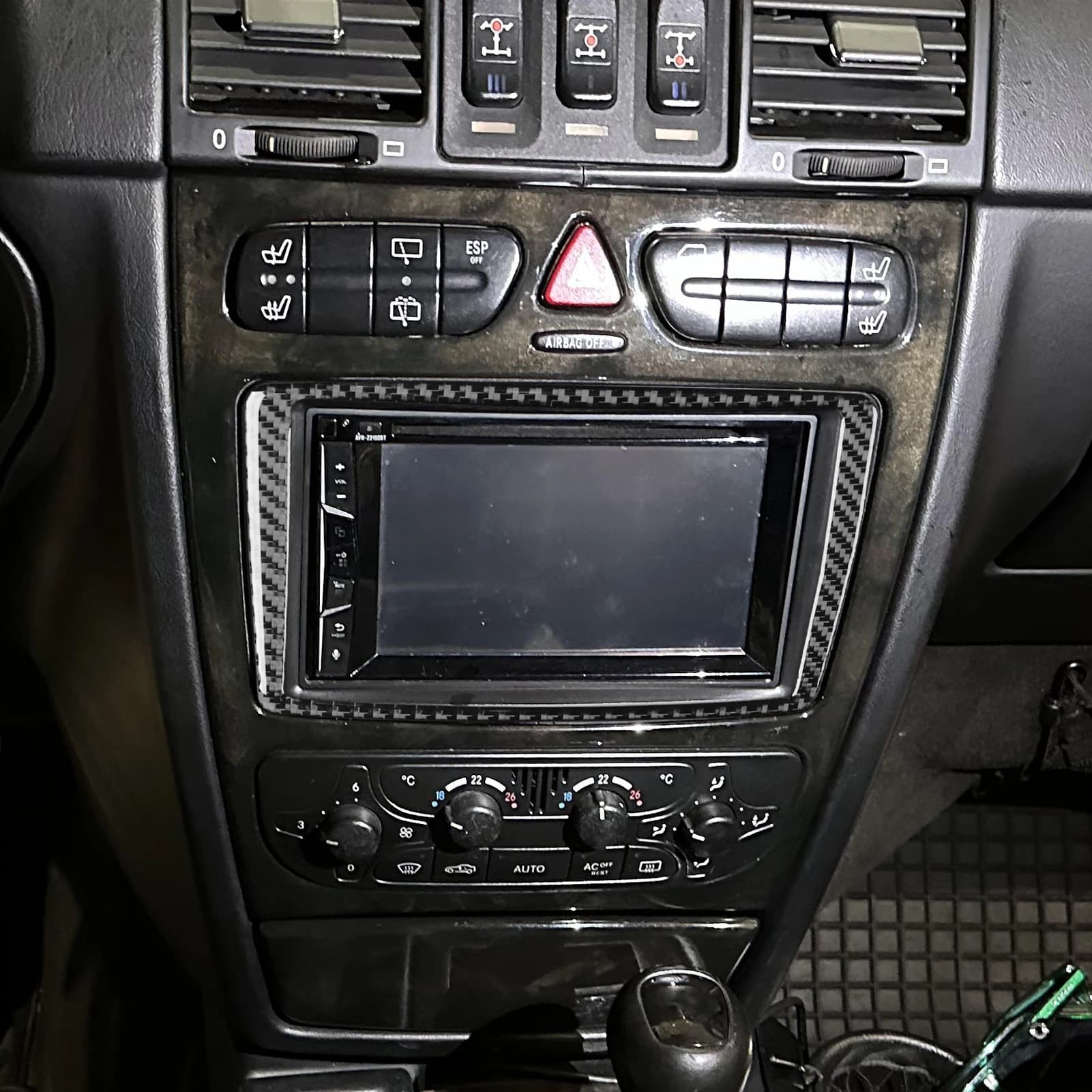 For Benz Class G500 G55 W463 2004-2012 In Central Control Carbon Fiber Navigation Frame Cover Panel Cover Accessories Auto Adhesive