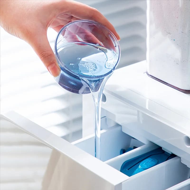 TFORU-Nuova dispenser ermetico di detersivo per bucato con misurino Contenitore per liquidi in polvere trasparente in plastica con barattolo di coperchi