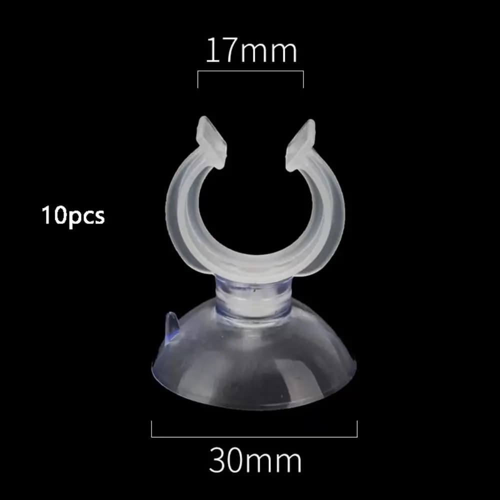 10 Pezzi Ventose in PVC per Acquario con Gancio, Multi-specifiche, Ventosa per Vasche dei Pesci, Forte Adesione, Morsetto per Tubo dell'Aria, Pompa per Ossigeno