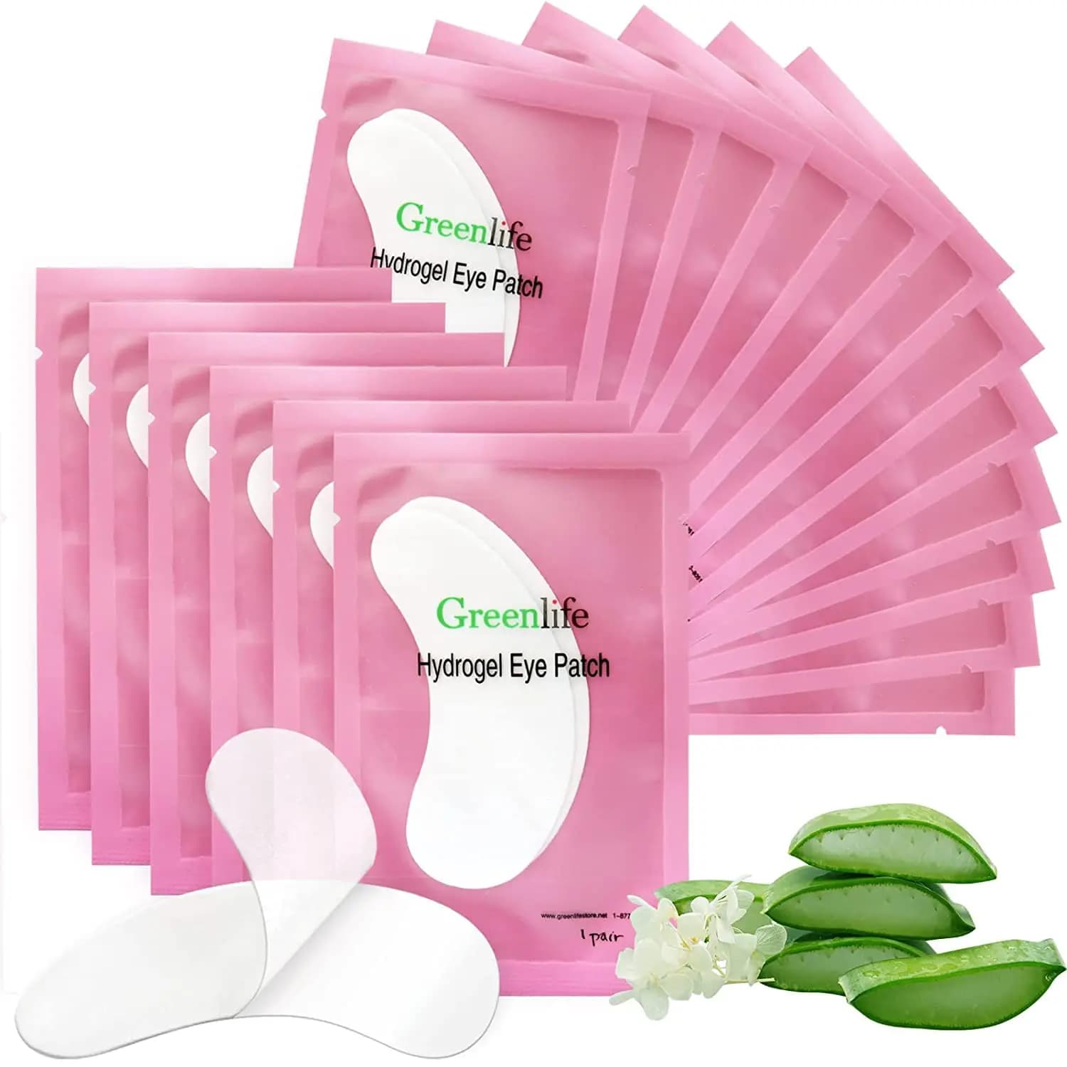 100 Paia di Patch in Idrogel Naturale con Collagene e Aloe Vera per il Contorno Occhi e la Cura delle Extension Ciglia