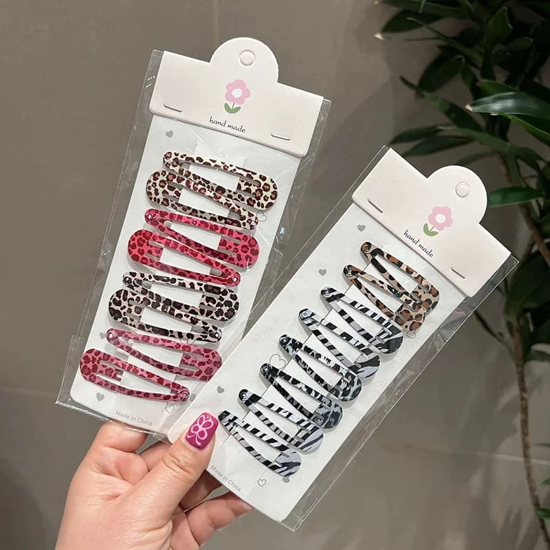 8/16 pezzi fermagli per capelli leopardo waterdrop per donne ragazze vintage geometrica stella forcine clip BB mollette frangia accessori per capelli