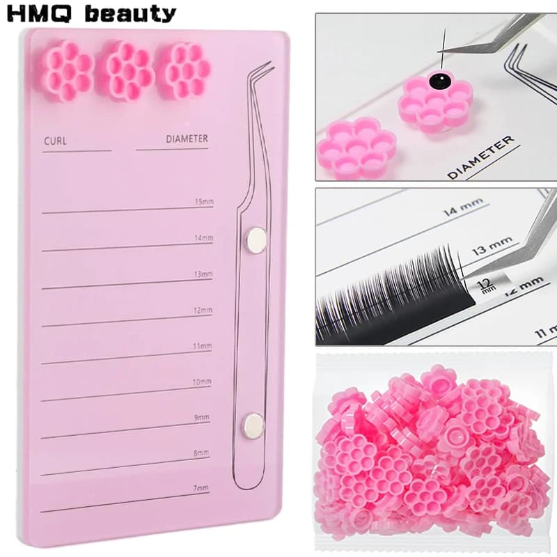 Acrylic Eyelash Support Magnetic Suction Balance Plate Fin Eyelash Tray Collar Pallet Cup Supplies for Eyelash Extensions
