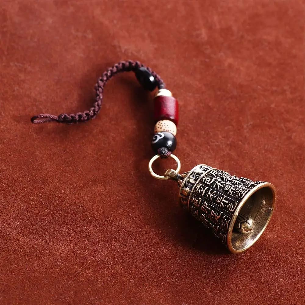Lanyard Pendants Interior Accessories Tibetan Buddhism Scripture Sutra Brass bell Key Rings Car Key Chain Keyfob Car Key Chain