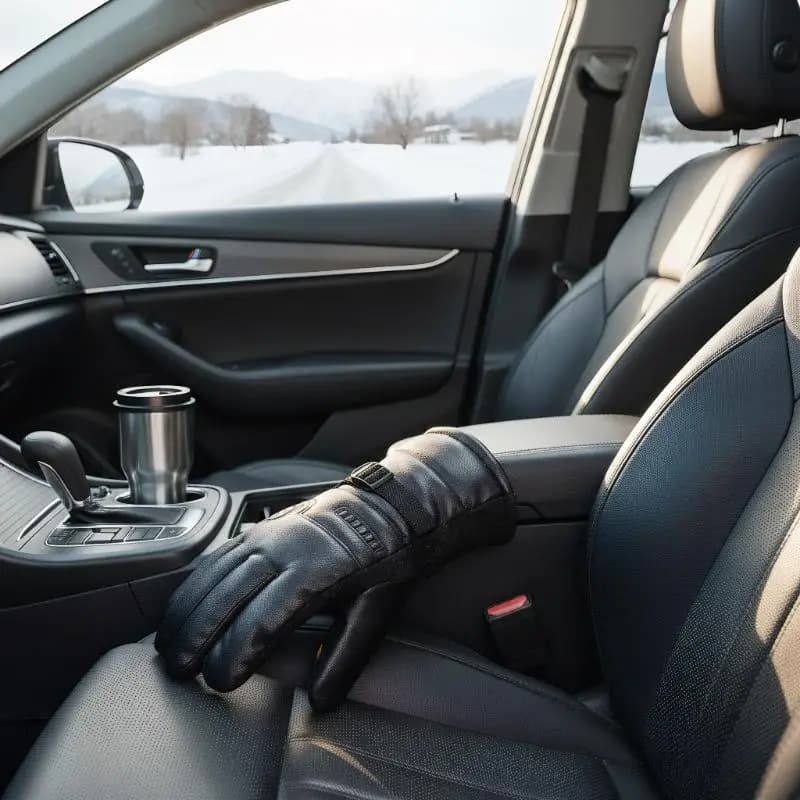 Guanti in Pelle Invernali Impermeabili Resistenti al Freddo per Sport all'Aperto Caldi Guanti da Moto per Uomo