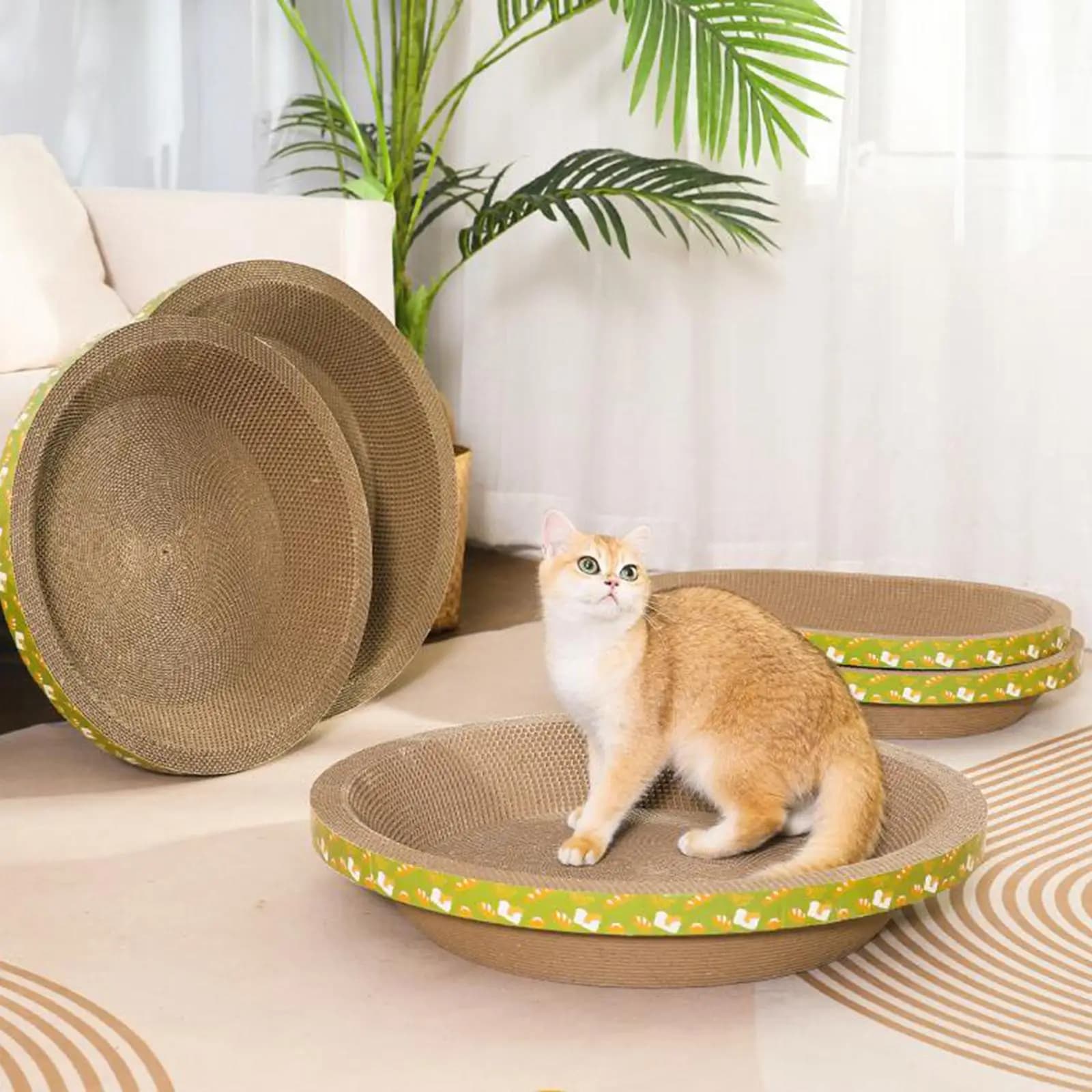 Cat Scratcher Board Cardboard Lounge Beds Home Sleeping Corrugated Cardboard
