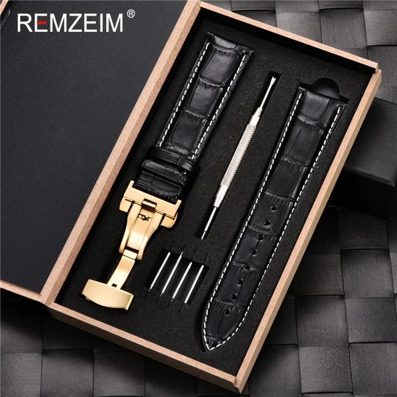 REMZEIM uomo donna sostituisci 16 17 18 19 20 21 22 23 24mm cinturino in vera pelle cinturino con cinturino accessori per orologi