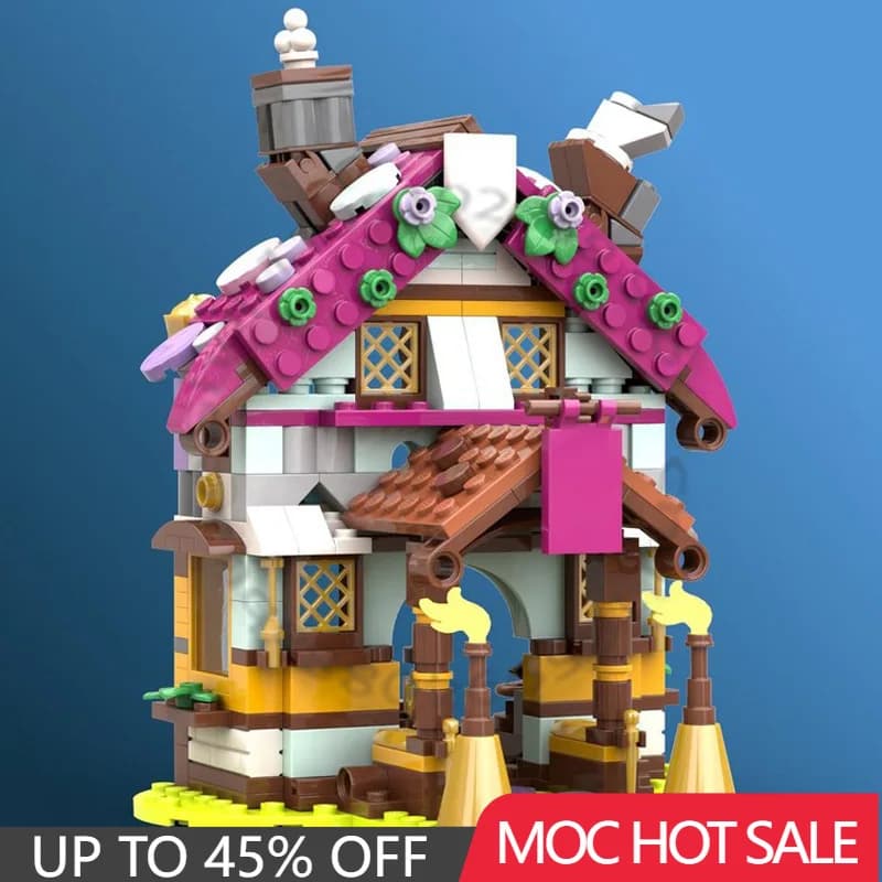 Serie di assemblaggio creativo Building Block 371PCS 40657 Modificato in stile vichingo Casa per bambini Assemblaggio educativo Giocattolo Regalo di Natale