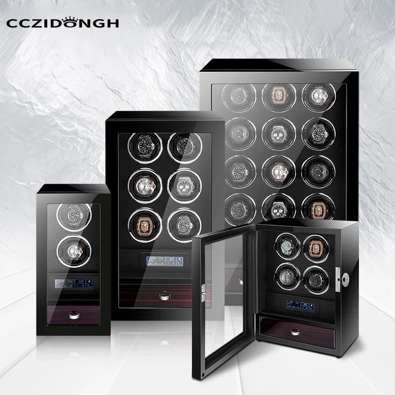 Cofanetto di Lusso per Orologi - Caricatore Automatico per Orologi con Serratura, Perfetto per Collezionisti di Orologi e Scatola Regalo per Orologi da Uomo