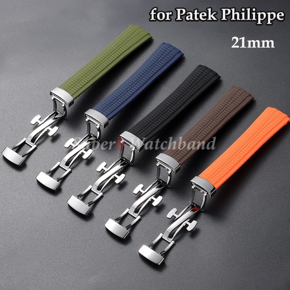 Soft and Elastic Silicone Rubber Watch Strap for Patek Philippe 5167R Grenade Aquanaut Series 21mmWaterproof Watch Strap for Men