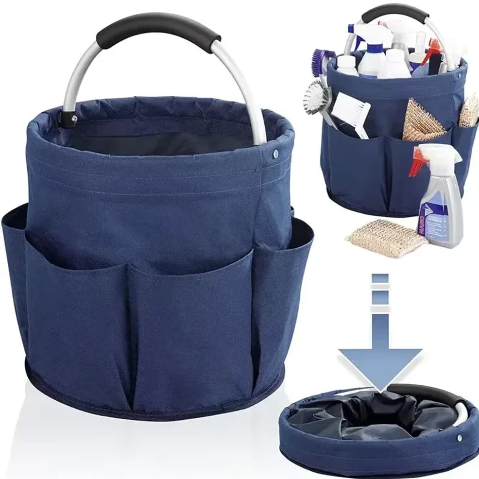 17L Large Organizer Bag, Folding Basket for Car Wash, Picnic Bag, External Container with Handle, Cleaning Tool Bag