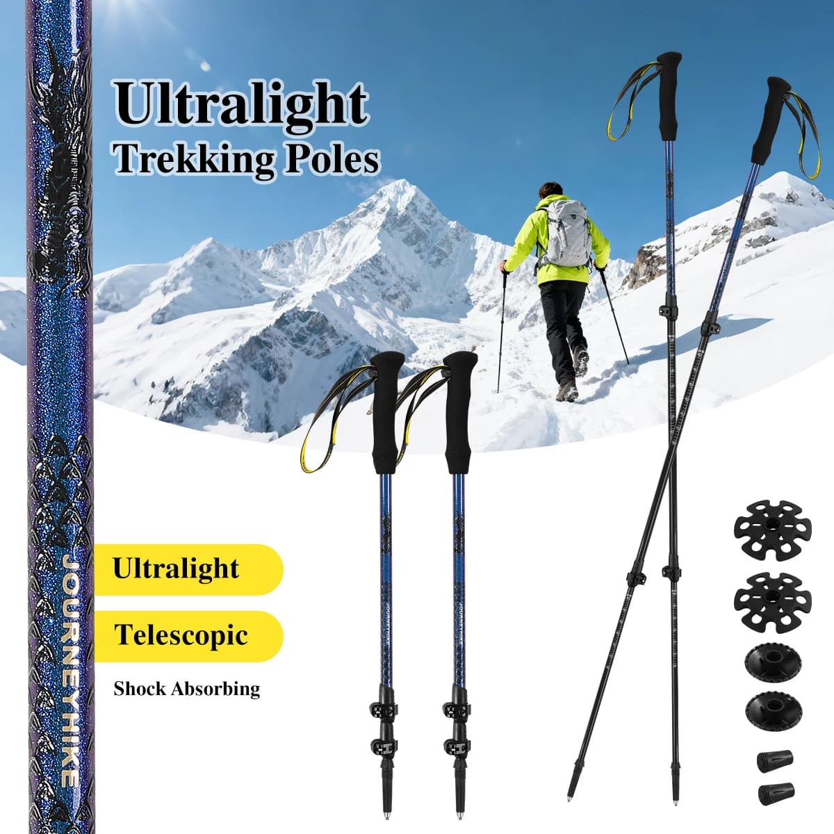 Ultralight Carbon Fiber Trekking Poles with Dragon Pattern Unisex - Outdoor Hiking Walking Sticks