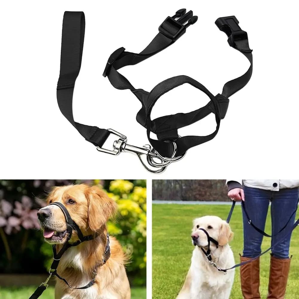 Adjustable Training Leash Anti barking Leader Harness Dog Halter Dog Muzzle Dog Head Collar