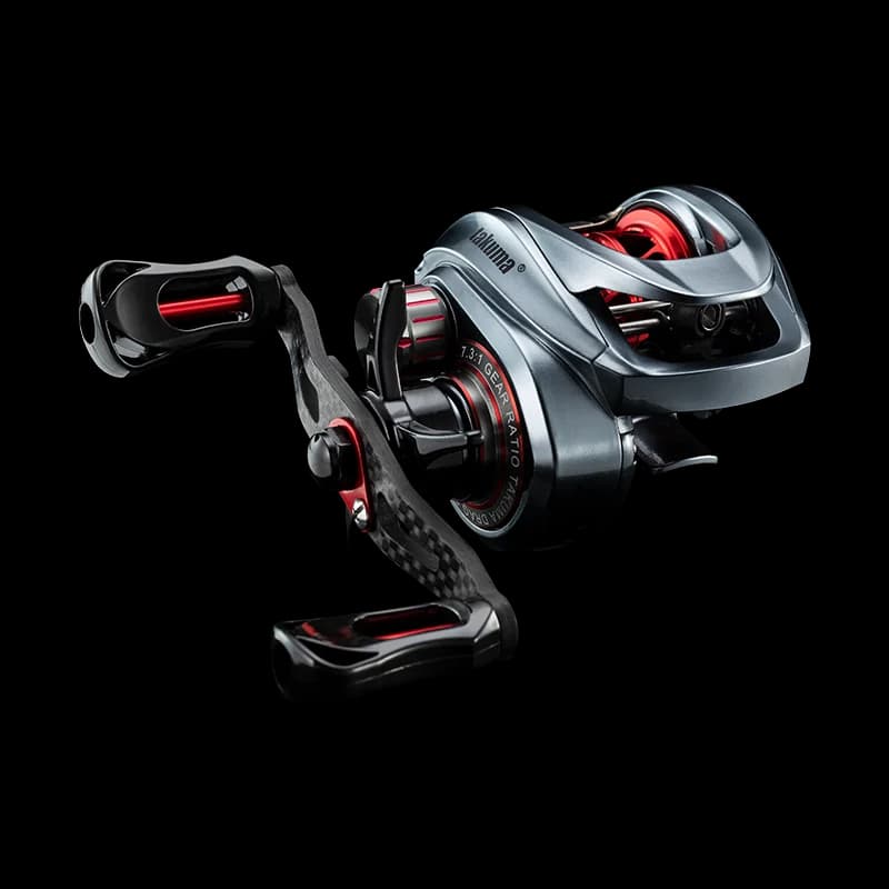 Mulinello da Casting P1, Rapporto di Trasmissione 7.3:1, Manico in Carbonio, Mulinello da Pesca a Spinning per Mano Destra/Sinistra