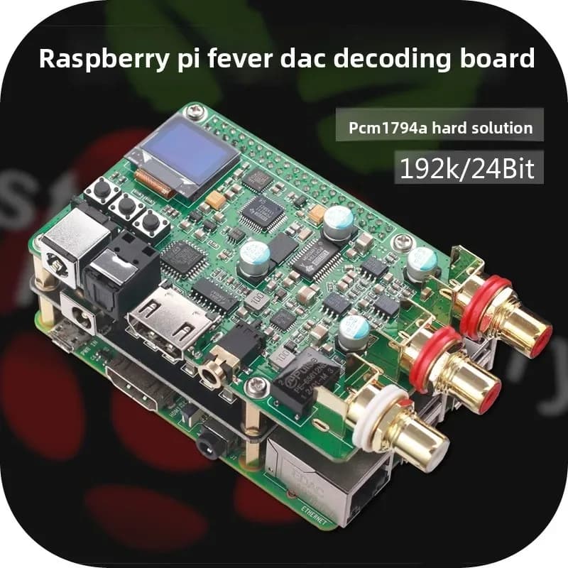 PCM1794A Raspberry Pi DAC Scheda di decodifica audio HIFI Hi-Fi Coassiale Ottico I2S DSD512 Digitale