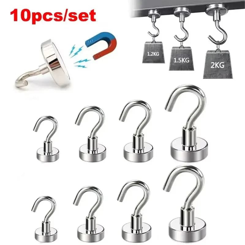 10 pcs magnetic hooks resistant hooks multipurpose hooks kitchen holders hooks for home storage hooks for bathroom hooks