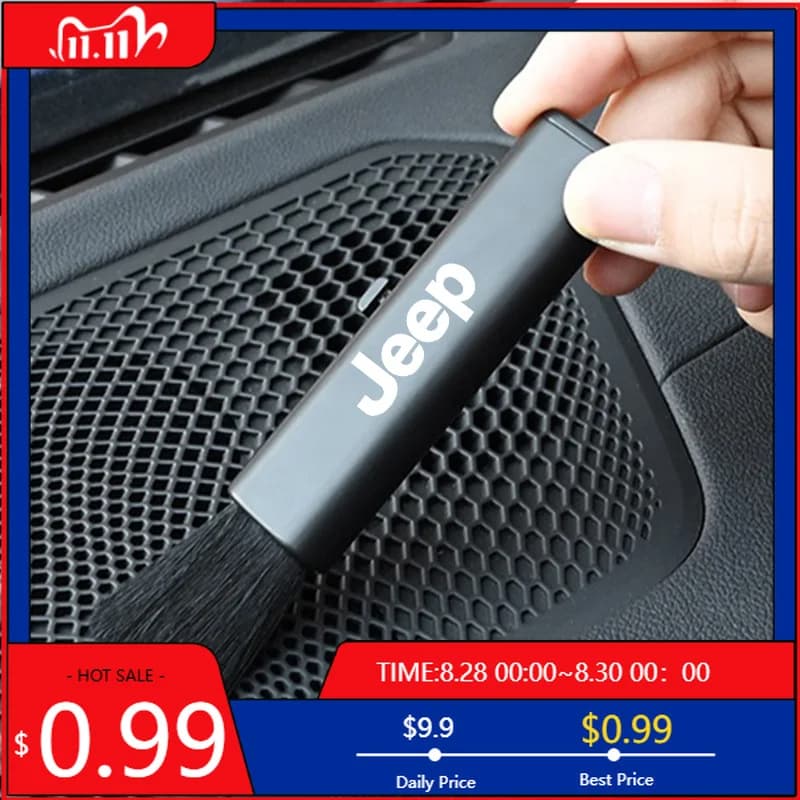 Wallet 1 pcs Car Interior Cleaning Brush Air Dust Removal Tools for Jeep Grand Cherokee Wrangler JK Gladiator Compass R