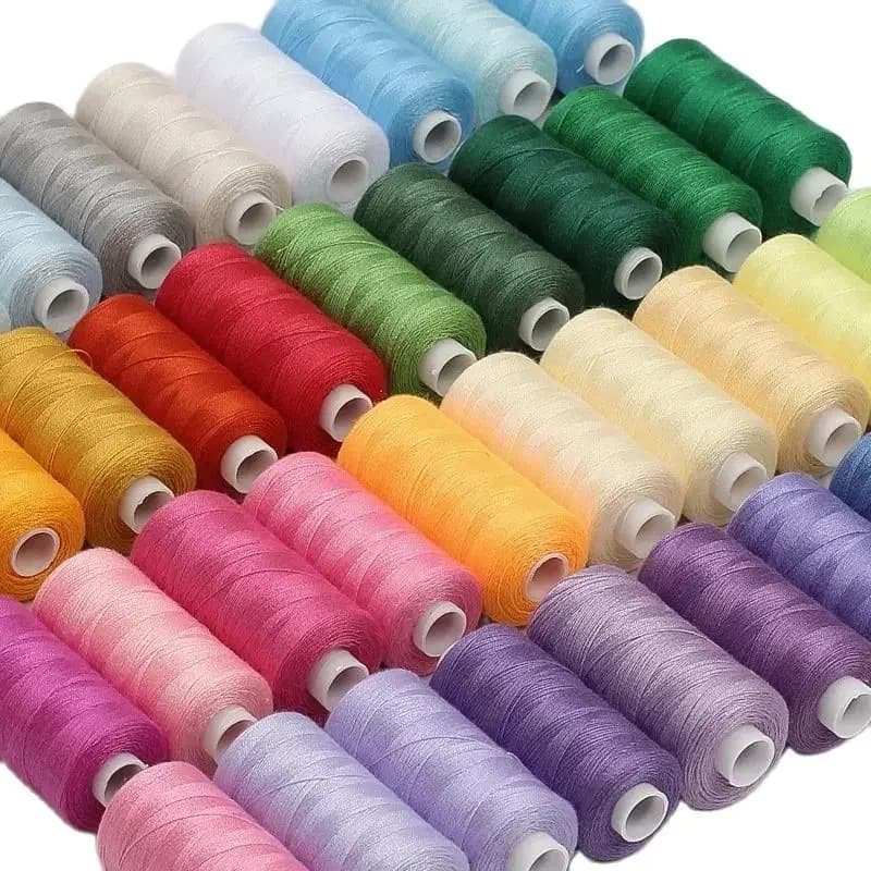 1 set of 10 402 polyester sewing thread rolls for manual and mechanical use, 400 yards, diy