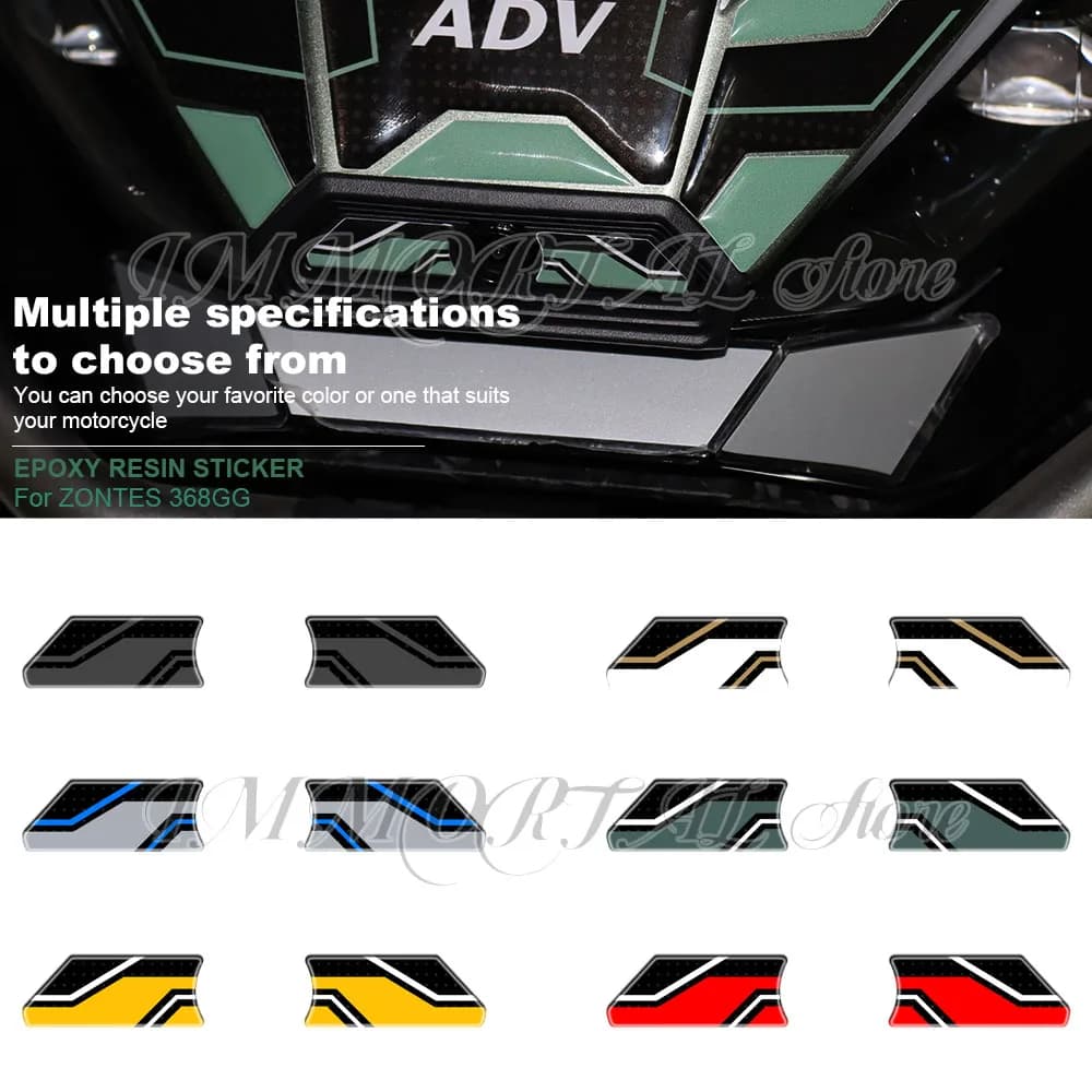 Per ZONTES 368G 368G Accessori moto Adesivi sotto la parte anteriore dell'auto Adesivi di protezione in resina epossidica 3D