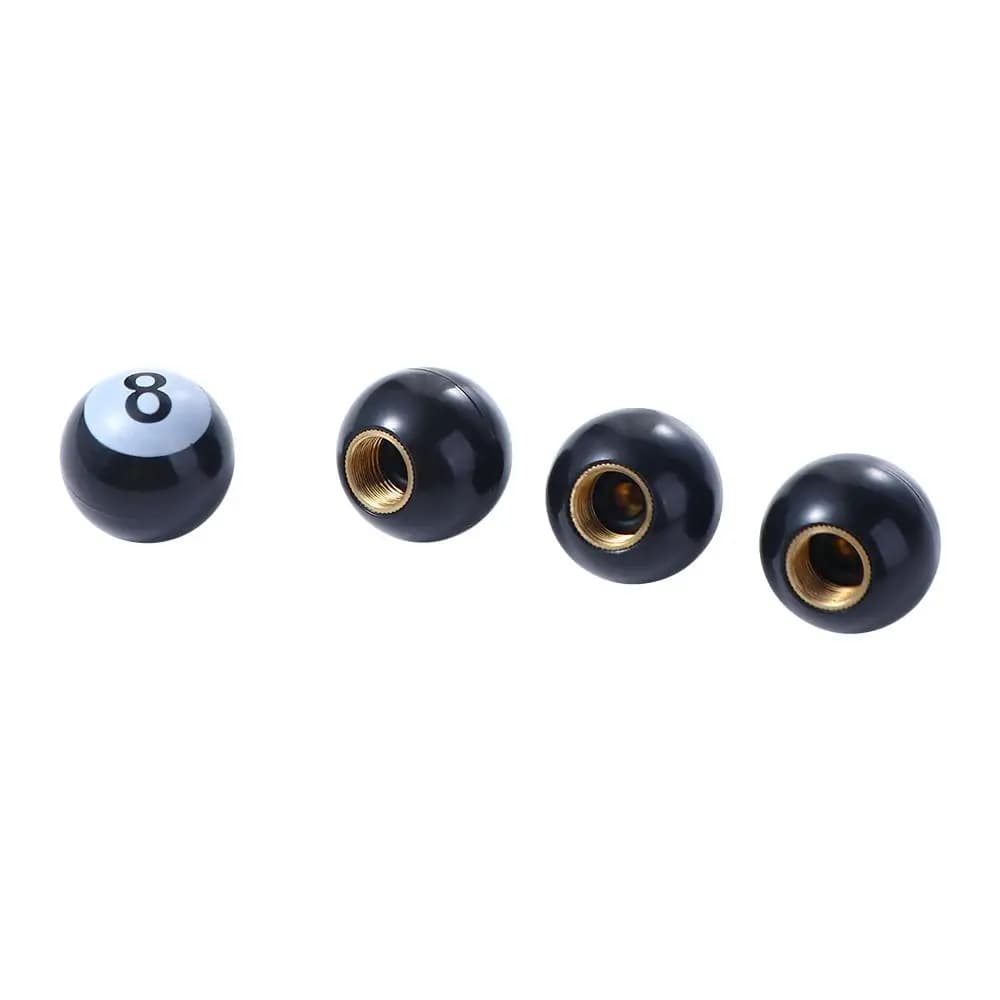 4PCS Auto Car Truck Bike "Pool 8 Ball" Dustproof Wheel Rims Rustproof Dust Cover Tyre Stem Air Caps Valve Stem Caps Wheel Caps